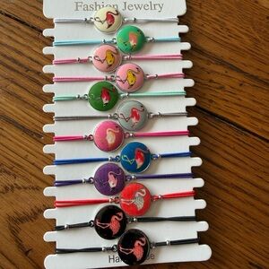 Vibrant Flamingo Charm Bracelet